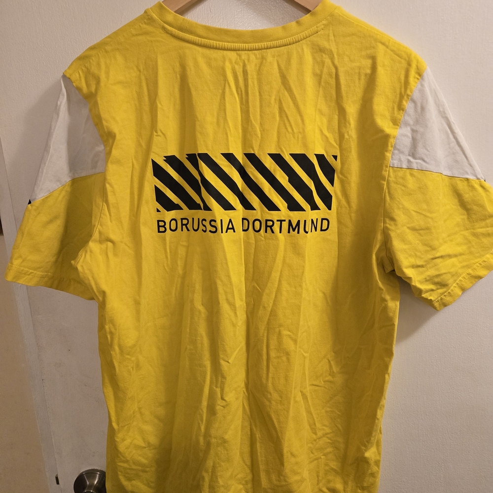 Puma BVB 09 Borussia Dortmund Yellow T-Shirt with Black and White Size L - Picture 9 of 9